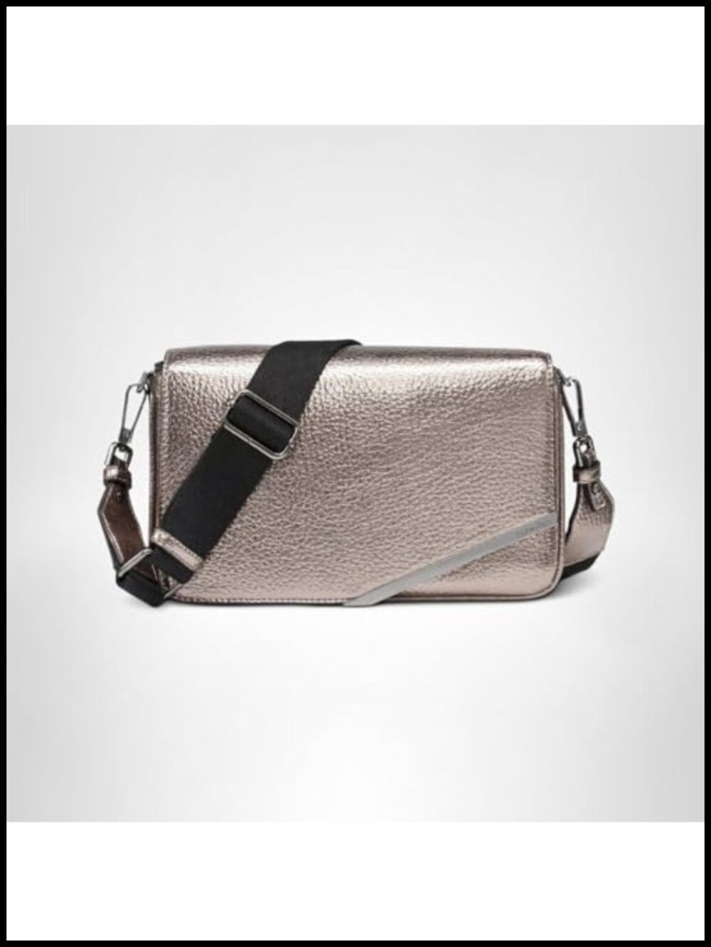 Vegan Leather Organizational Flap Crossbody Bag
